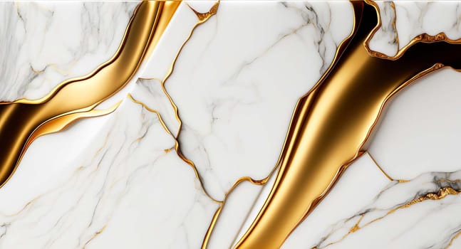Natural white and gold marble texture for luxury tile wallpaper background. Generative AI,