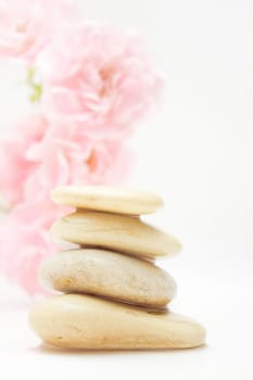 pile of hot massage stones - beauty, spa and body care styled concept, elegant visuals
