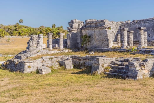 Beautiful archaeological site of the Mayan culture in Tulum, Mexico.