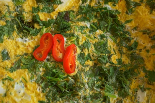 herb Egg Omelette on a table .