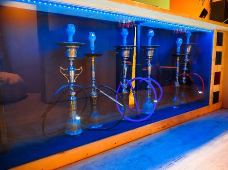 lot of hookahs for Smoking tobacco and stay on East Asian traditions with harm to health