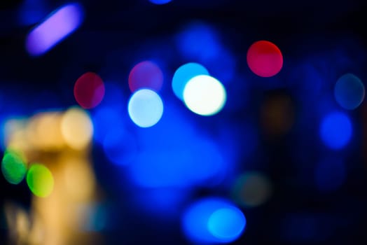bright color circles on the color dark blue blurred background