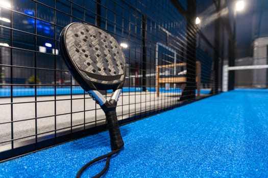 Paddle tennis objects and court. High quality photo