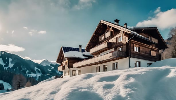 A house in the snow. High quality photo