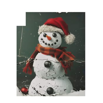 Christmas snowman cut out old fashioned warm ai generated photo