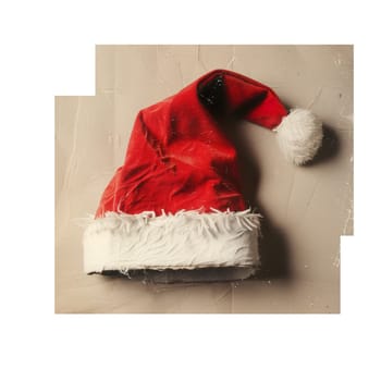 Christmas Santa hat cut out old fashioned ai generated photo