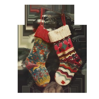 Christmas stocking cut out old fashioned warm ai generated photo