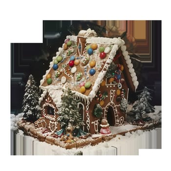 Christmas Gingerbread house cut out old fashioned ai generated photo
