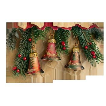 Christmas tree toy bells old fashioned ai generated photo