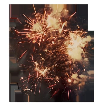 Christmas fireworks cut out old fashioned ai generated photo