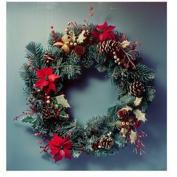 Christmas wreath old fashioned cut out ai generated photo