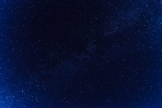 milky way on a blue starry night sky with lots of stars