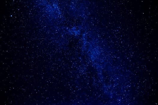 milky way on a dark blue background with many stars