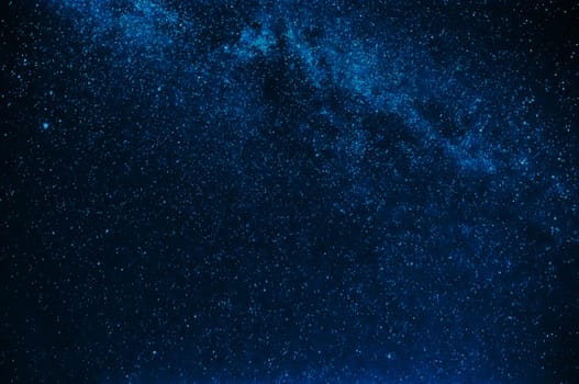 milky way with a large number of stars in the night dark blue sky