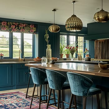 Bespoke kitchen design, country house and cottage interior design, English countryside style renovation and home decor idea