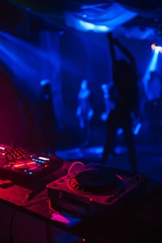 silhouette of a go-go dancer girl on stage in a nightclub