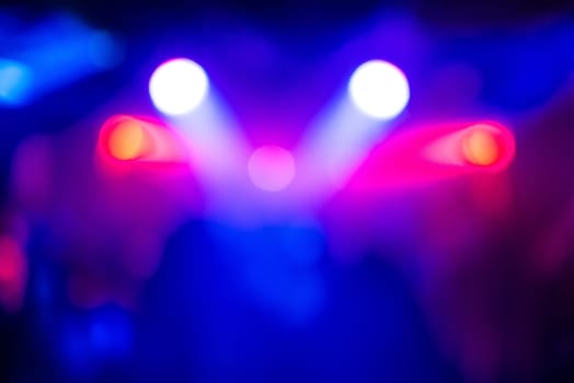blurry abstract blue red background with bokeh and bright light