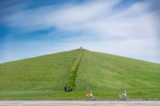 SAPPORO, JAPAN - 05 MAY 2024 : Mount Moere Mountain at Moerenuma Park where is a Famous Landmark.