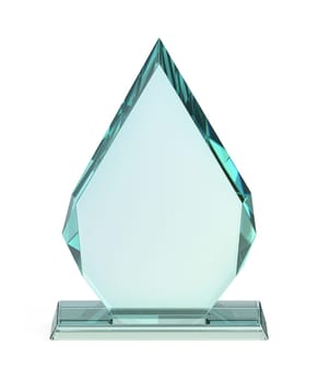 Front view of arrow shaped crystal award