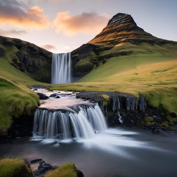 Golden Glow: HDR Magic at Seljalandfoss Waterfall