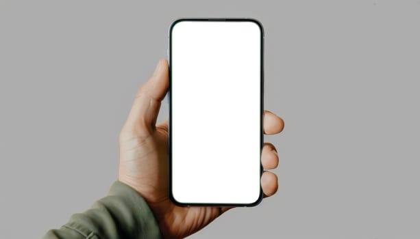 A person is holding a screen phone by AI generated image.