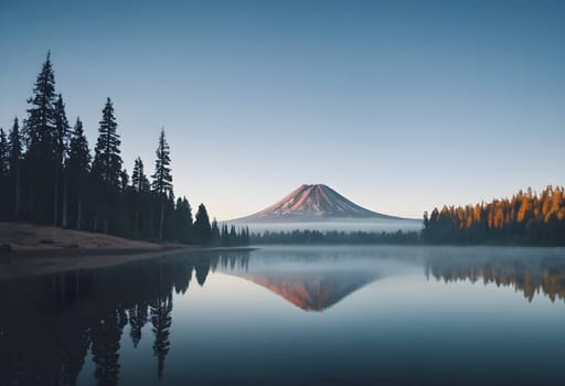 Volcanic Serenity: Misty Morning at Lassen's Summit