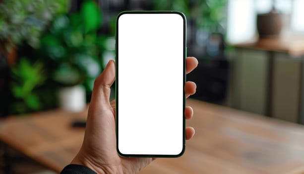 A person is holding a screen phone by AI generated image.