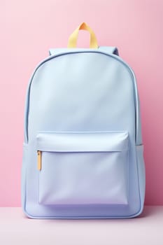 Pastel colored backpack, perfect for modern school or fashion themes. Back to school concept. Generative AI