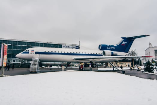 MOSCOW, RUSSIA - DECEMBER 25, 2016: VDNH, Monument to Yak-42 in Moscow, VVC. Russia
