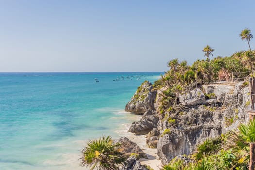 Beautiful archaeological site of the Mayan culture in Tulum, Mexico.