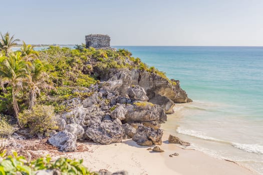 Beautiful archaeological site of the Mayan culture in Tulum, Mexico.