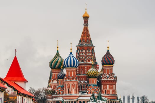 St Basil's cathedral on Red Square, Moscow, Russia. Winter day