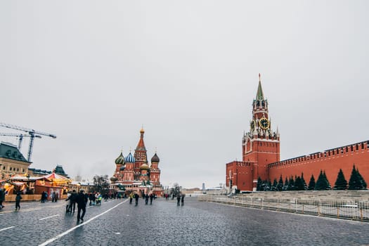 St Basil's cathedral on Red Square, Moscow, Russia. Winter day