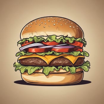 Sketch of a timeless cheeseburger captures the essence of fast food wonder—every layer promising satisfaction.