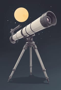 An illustration capturing the cool essence of stargazing with a stylish telescope, ready to unlock celestial secrets.