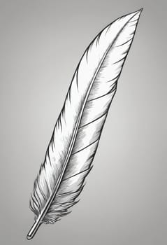 The softness of a feather captured in stunning digital art, showcasing intricate lines and a gentle form.