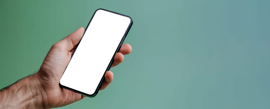 A person is holding a screen phone by AI generated image.