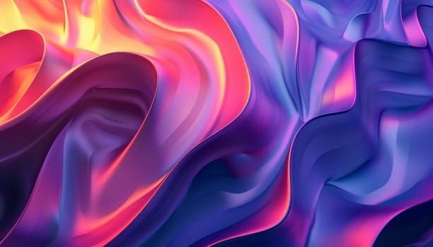 A colorful, abstract painting of a flowing fabric with a mix of blue, pink by AI generated image.