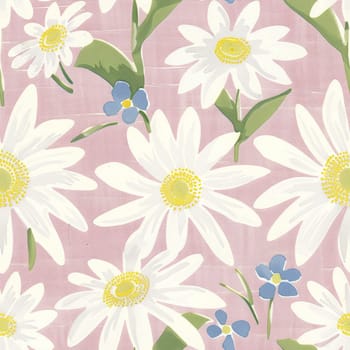 Beautiful Summer Delicate Floral Seamless Pattern. Pastel Pink and Green Wild Flowers Background Texture. Ai generated