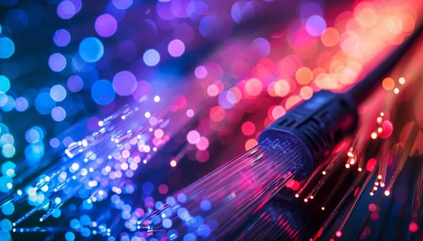 A colorful image of a cable with a black connector by AI generated image.