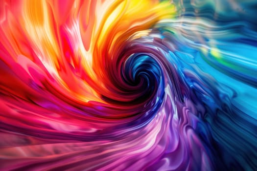 A colorful swirl of fabric with a rainbow of colors.