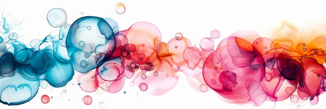A colorful painting of many different colored bubbles by AI generated image.