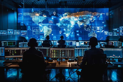 war room center technology, monitor Cyber security threats room