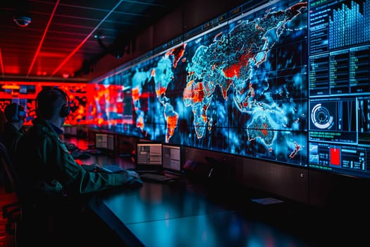 war room center technology, monitor Cyber security threats room