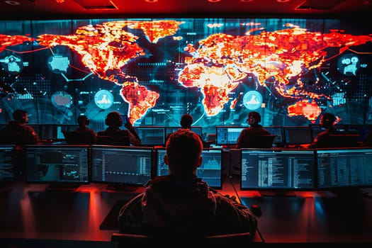 war room center technology, monitor Cyber security threats room