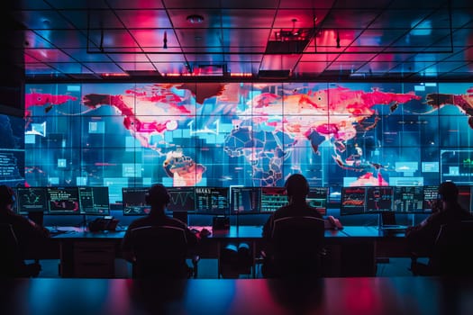 war room center technology, monitor Cyber security threats room