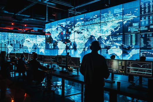 war room center technology, monitor Cyber security threats room