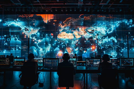 war room center technology, monitor Cyber security threats room