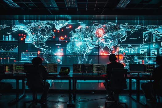 war room center technology, monitor Cyber security threats room