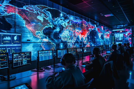 war room center technology, monitor Cyber security threats room